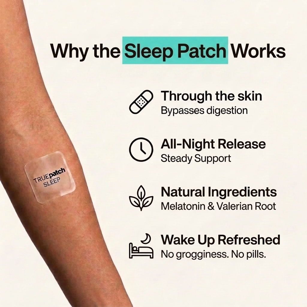 TRUE PATCH Sleep Patch supporting relaxation before bedtime.