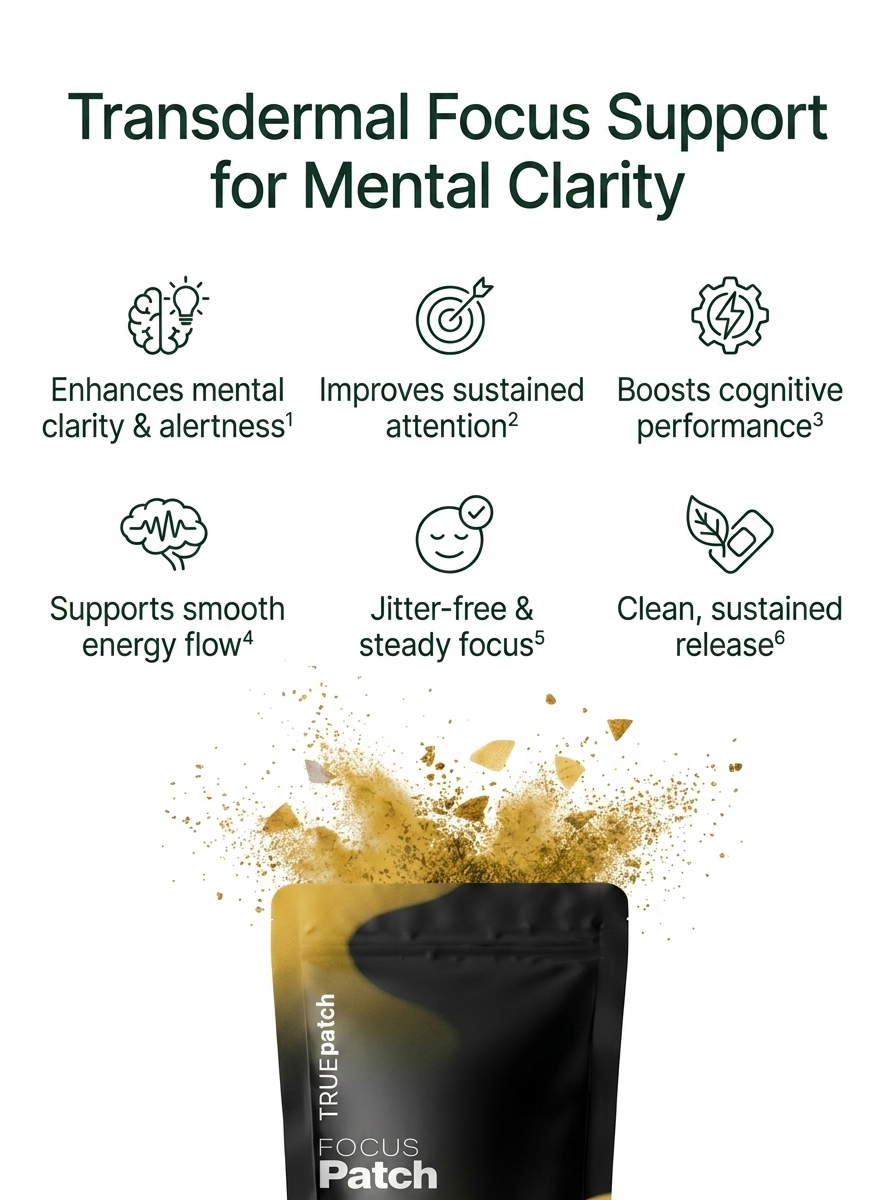 Focus Patch for Mental Clarity, Concentration & Productivity Support