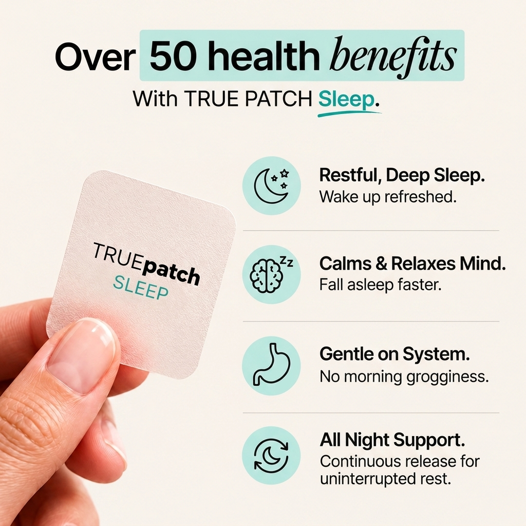 Transdermal Sleep Patch by TRUE PATCH supporting healthy sleep and overnight recovery.