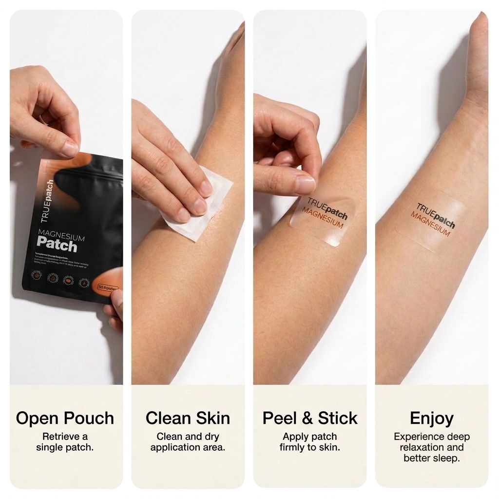 Alternative to traditional magnesium supplements with a wearable transdermal magnesium patch for daily support.